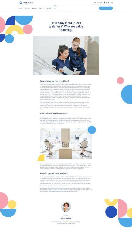 Union Dental Joomla Template Post Layout