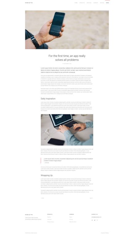 Horizon WordPress Theme Post Layout