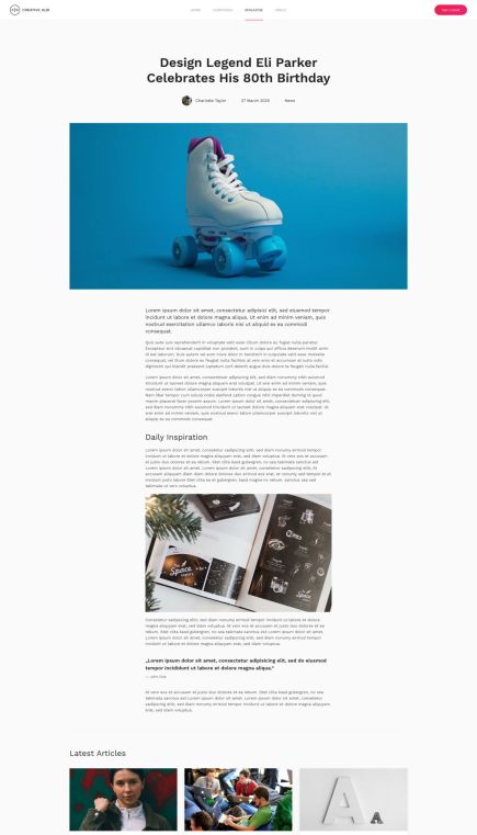 Creative Hub WordPress Theme Post Layout