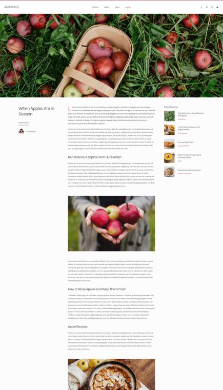 Kitchen Daily WordPress Theme Post Layout