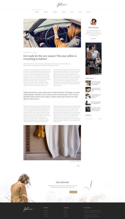 Joline WordPress Theme Post Layout