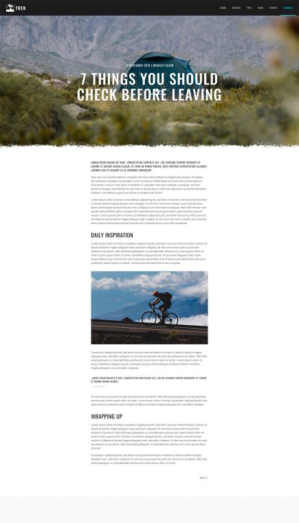 Trek Joomla Template Post Layout