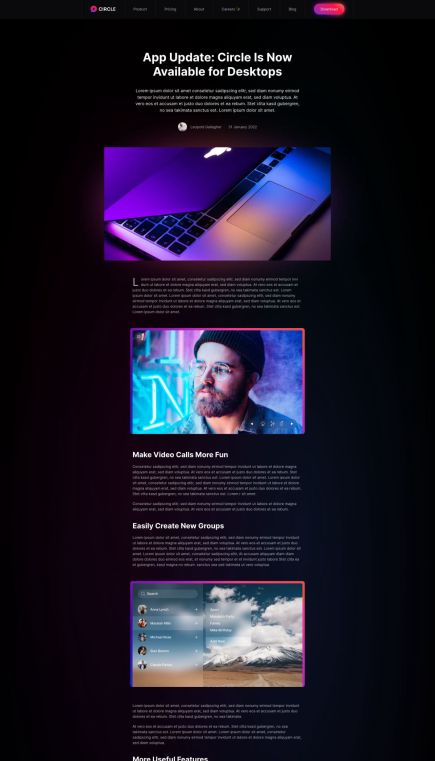 Circle Joomla Template Post Layout