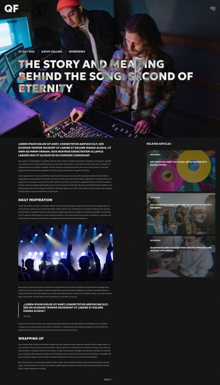 Quantum Flares WordPress Theme Post Layout