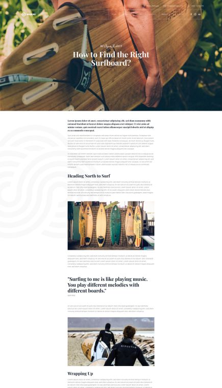 Makai WordPress Theme Post Layout