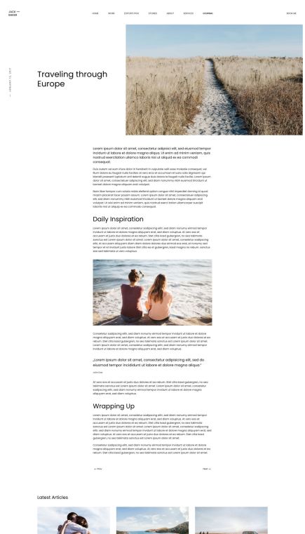 Jack Baker WordPress Theme Post Layout