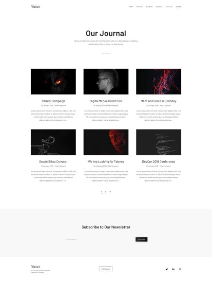 Vision Joomla Template Index Layout