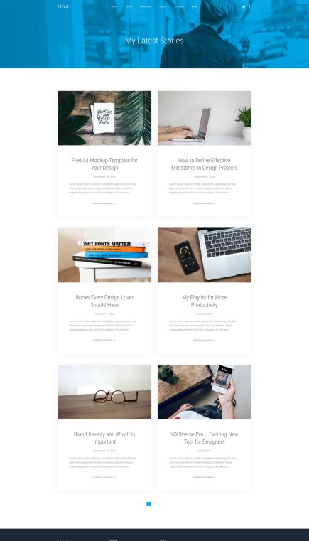 Max WordPress Theme Index Layout