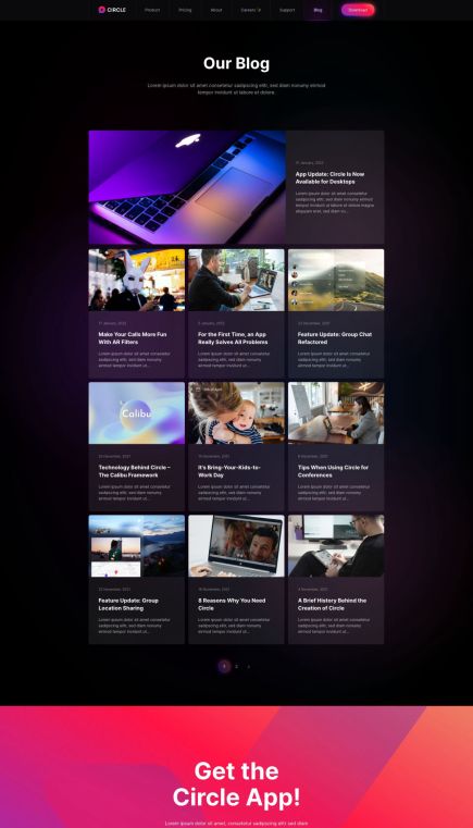 Circle WordPress Theme Index Layout