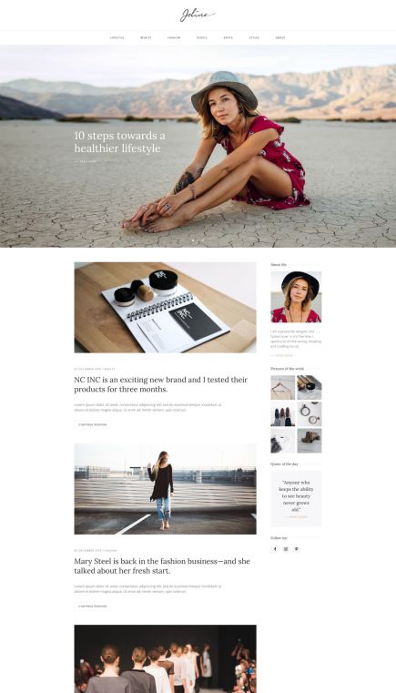 Joline Joomla Template Index Layout