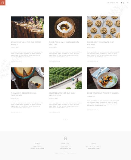 Copper Hill WordPress Theme Index Layout