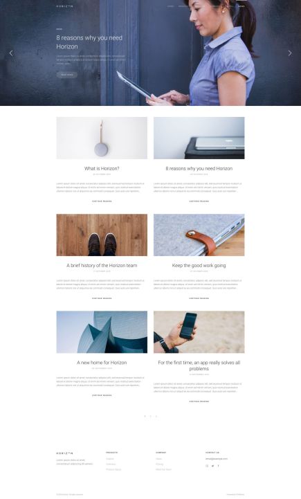 Horizon WordPress Theme Index Layout