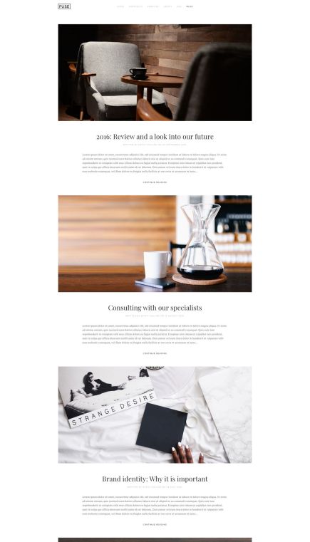 Fuse WordPress Theme Index Layout