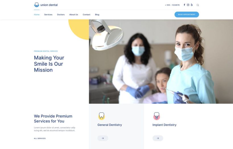 Union Dental WordPress Theme