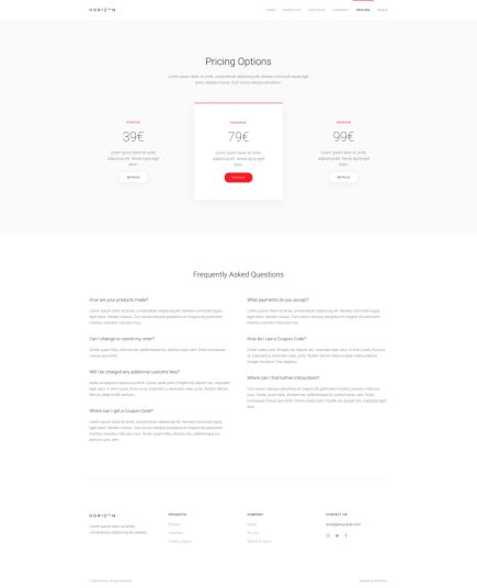 Horizon Joomla Template Pricing Layout