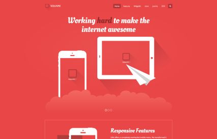 Square WordPress Theme Red Style