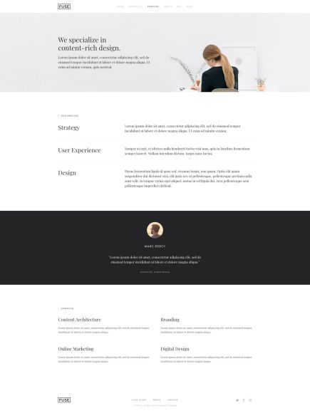 Fuse WordPress Theme Services Layout