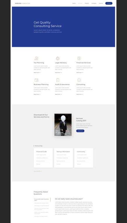 Morgan Consulting Joomla Template Services Layout