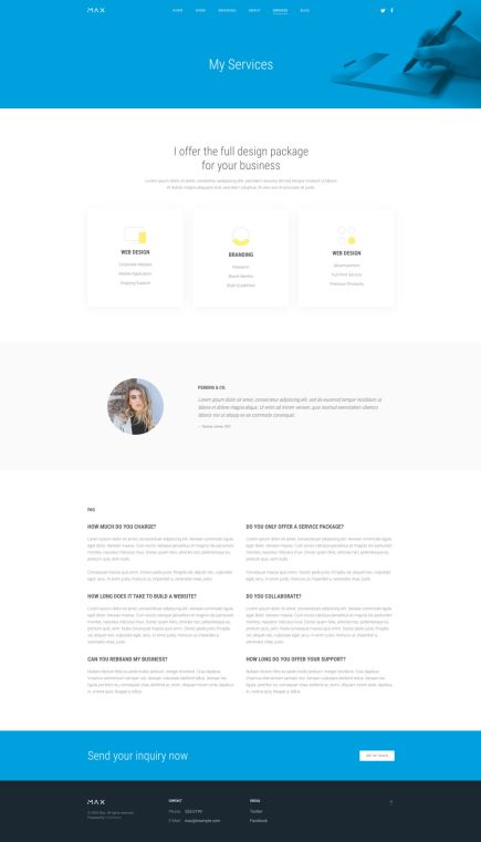 Max WordPress Theme Services Layout