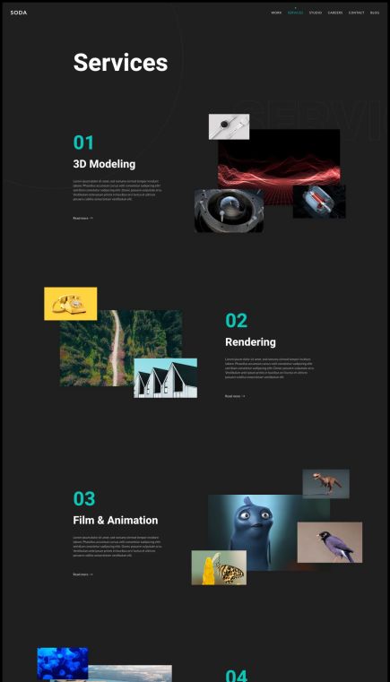 Soda WordPress Theme Portfolio Layout