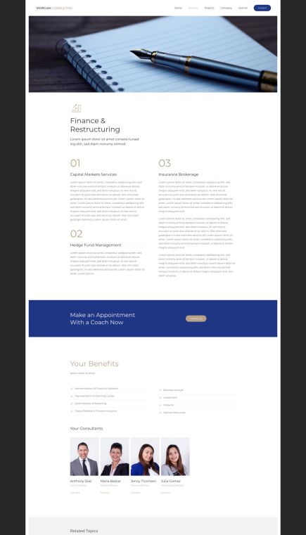 Morgan Consulting WordPress Theme Services Layout