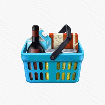 Shopping Basket Blue Goods Icon