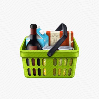 Shopping Basket Green Goods Icon