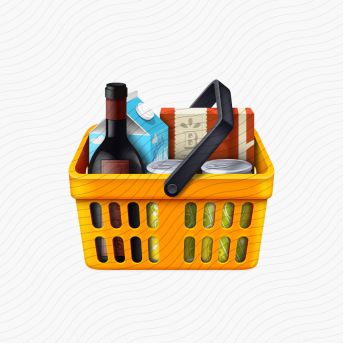 Shopping Basket Yellow Goods Icon