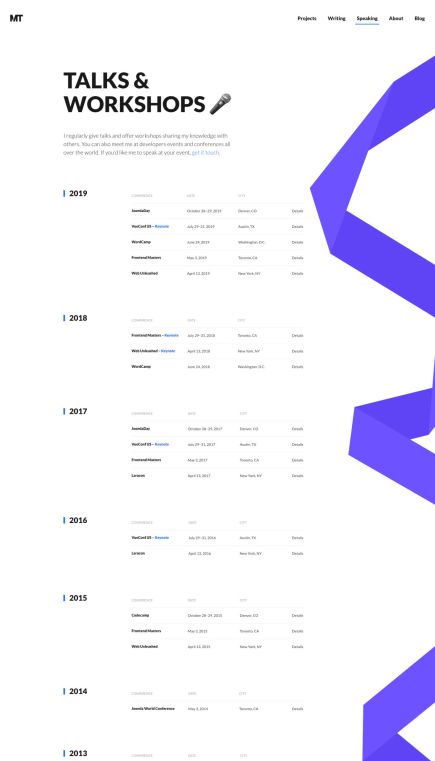 Matthew Taylor WordPress Theme Schedule Layout