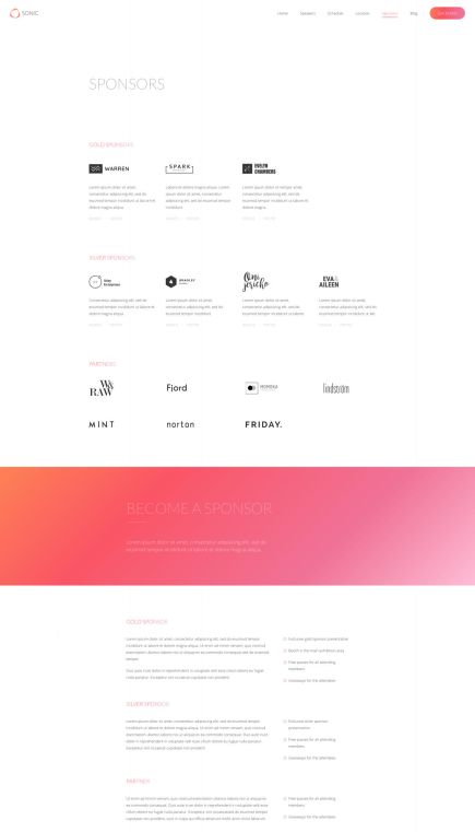 Sonic WordPress Theme Partners Layout