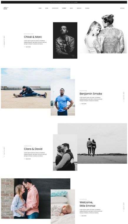 Jack Baker WordPress Theme Portfolio Layout