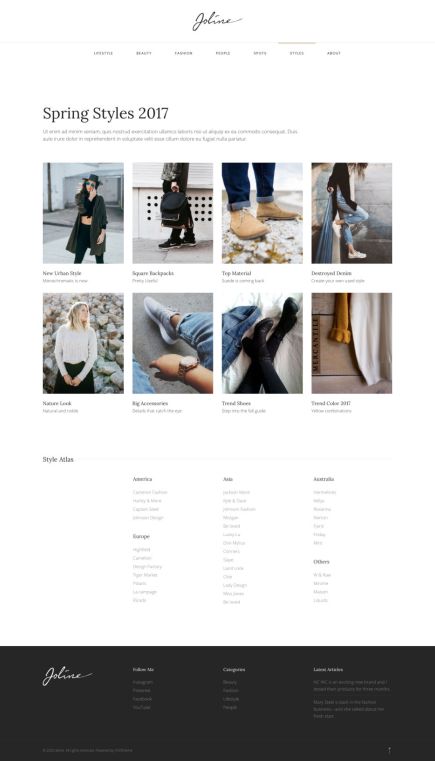 Joline Joomla Template Portfolio Layout