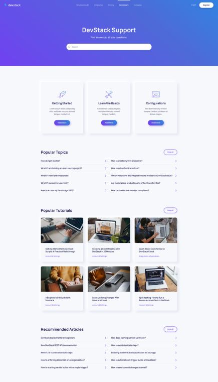 DevStack Joomla Template Services Layout