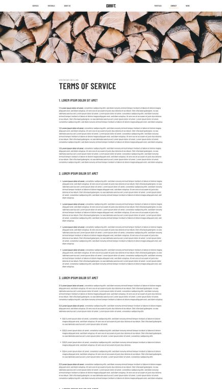 Craft WordPress Theme Legal Layout