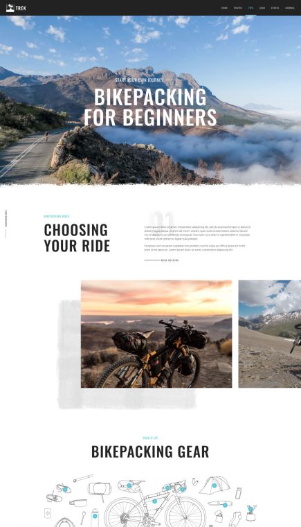 Trek WordPress Theme Services Layout