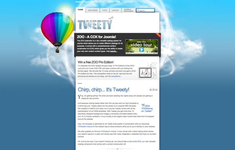 Tweety Joomla Template