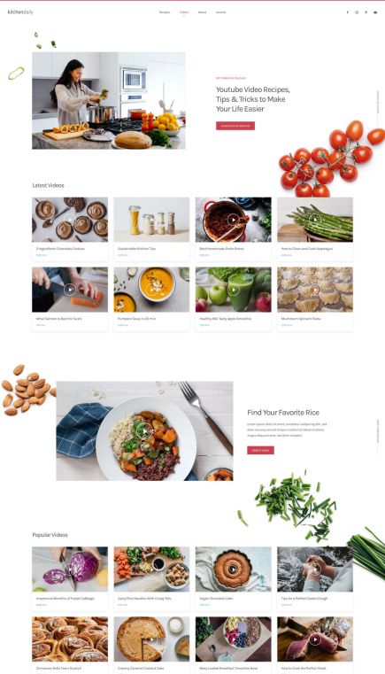 Kitchen Daily WordPress Theme Gallery Layout