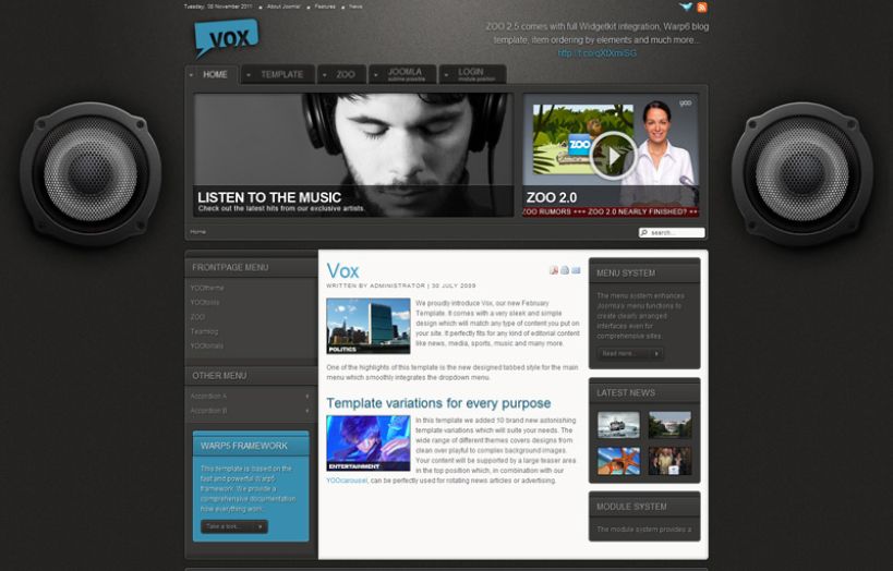 Vox Joomla Template