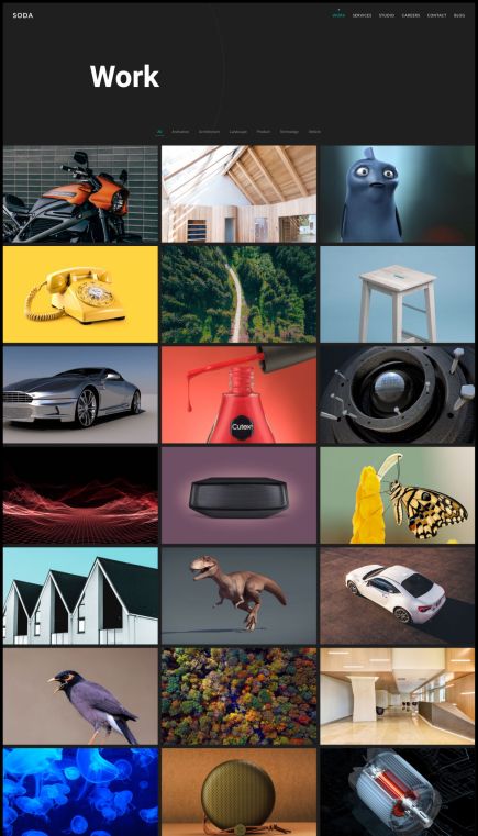 Soda WordPress Theme Portfolio Layout