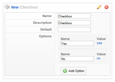 Parameter settings