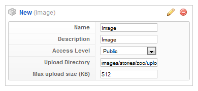 Parameter settings