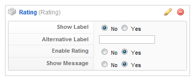 Parameter settings