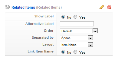 Parameter settings