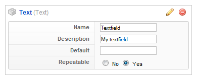 Parameter settings