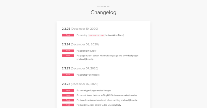 YOOtheme Pro changelog