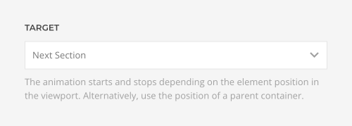 Next section parallax target