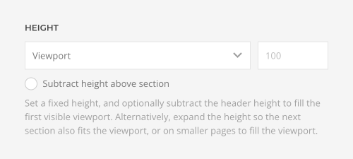 Section and column height viewport