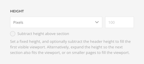 Section and column height pixels